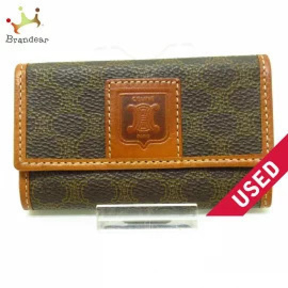 Celine Macadam Key Case Wallet Hooks Dark Brown x Leather